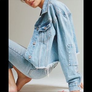 NWT free people denim jacket.